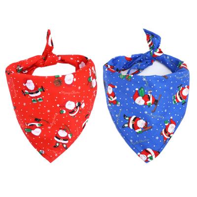 China Saliva Viable Wholesale Washable Towel Triangle Scarf Pet Clothing Christmas Pet Bandanas Custom Dog Bandana for sale