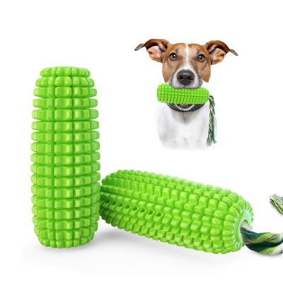 China Corn Shape Dog Chew Toy Interactive Squeaking Puppy Chew Toy Bite-Resistant Teeth Clean Dog Stocked Toys for sale