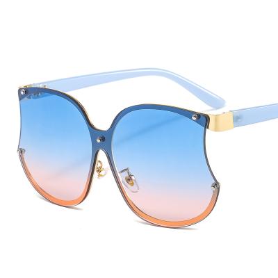 China Fashion Sunglasses Design Personality Half Frame Lens Unique One Piece Sunglasses 2214 for sale