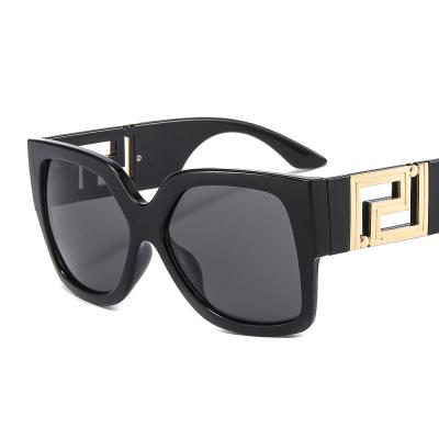 China Fashion Sunglasses Brand Sunglasses Men Square Oversized Classic Temple Wide Logo Sun Glasses for sale