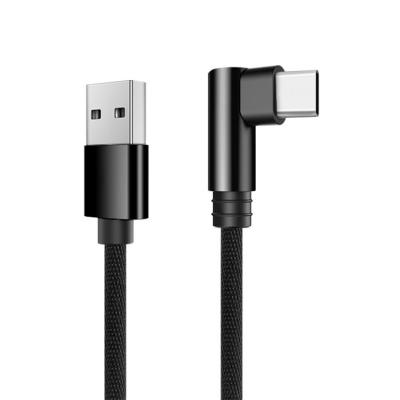 China O tipo de nylon por atacado C ao tipo cabo de USB 2,0 de C um ângulo USB C de 90 graus cabografa o cabo de dados rápido do cabo da carga à venda