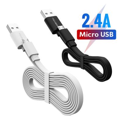 China 1M 2.4A de Kabel Vlak USB die van de de Micro- Gegevensoverdracht van USB Kabel laden Te koop