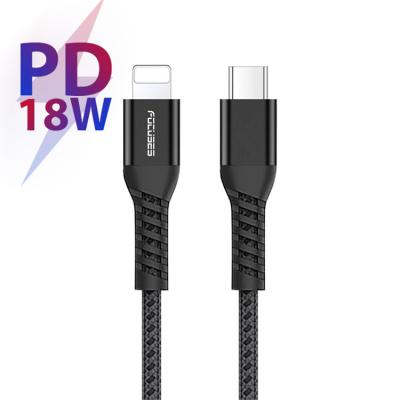 China 2.4A FCC Nylon Gevlecht USB dat Kabel MFI PD 15W laadt Te koop