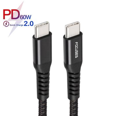 China tipo cabo de carregamento trançado de 3A USB 2,0 do cabo 3m USB C de C à venda