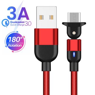 Китай 180 зарядный кабель кабеля магнитных данных 3A USB вращения всеобщий магнитный продается