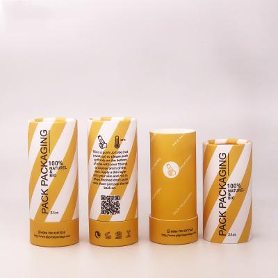 China Biodegradable cardboard tube for makeup packaging lift up paper tube eco friendly box for lift up lip balm tubes with color draw for sale