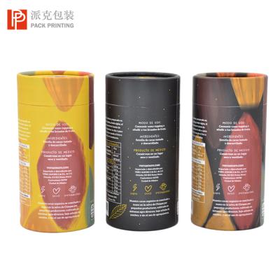 China Logo Paper Tube Printed Customized Biodegradable Recyclable Material For Tea/Food/Coffee Foil Packing Box Food Package for sale