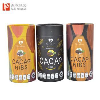 China Handmade Customized Printed Kraft Paper Tube Cardboard Packaging Tin For Coffee Powder / Coffee Beans for sale