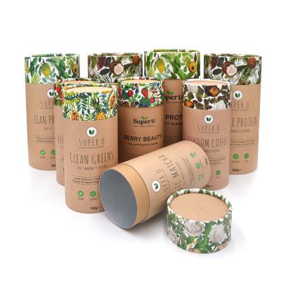 China Recycled Materials Food Grade Paper Tube Packaging With 100% Airtight Aluminum Foil For Collagen Supplements Paper Tubes for sale