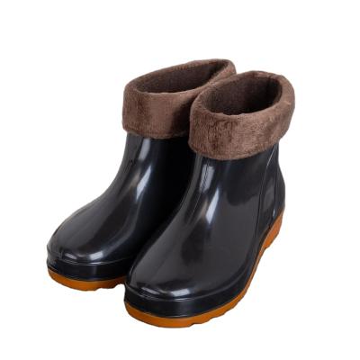 China New Design Trend 2021 Fashion Waterproof Winter Pattern Rainboots Warm Coating Men For Adult Boots for sale