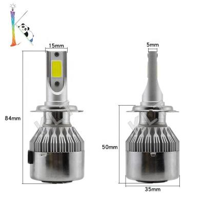 China New Aluminum Auto Headlight 36w COB C6 H4 H7 H11 Car Part Head Lights H4 Led For Car Light for sale