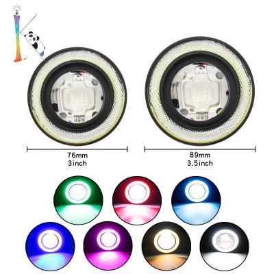 China 2.5/3.0/3.5 Inch Drl 30w Lens Led Universal Angel Eyes Fog Light Rgb Halo Motorcycle Car RGB Fog Lights 3inch for sale