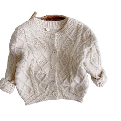 China Anti-wrinkle in the current icing kids knitted sweater with pockets fall and winter v-neck baby cardigans for sale