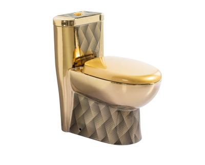 China Chaozhou Modern Sanitary Ware Factory Gold Plating One Piece Bathroom Toilets for sale