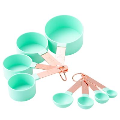 China Amazon Hot Sales Custom 8 Pcs Plastic Measuring Cups And Spoons Set for sale