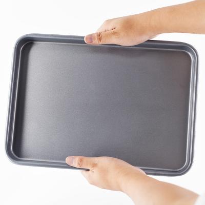 China Sustainable Gold And Black Carbon Steel Cake Pan Non Stick Baking Tray Sheet Pan for sale