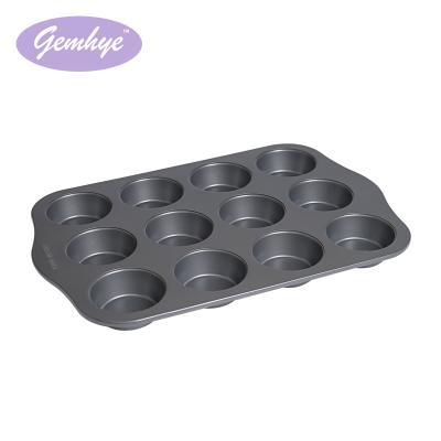 China Good Quality Cake Pan 12 Holes Easy Clean Baking Non-Stick Cake Pan for sale