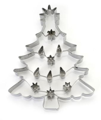 China Sustainable Popular Food Grade Stainless Steel Christmas Tree / Star / Snow Shape Cookie Cutter for sale