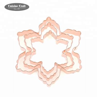 China Viable Stainless Steel-Copper Clad Snowman Flower Cookie Cutter for sale