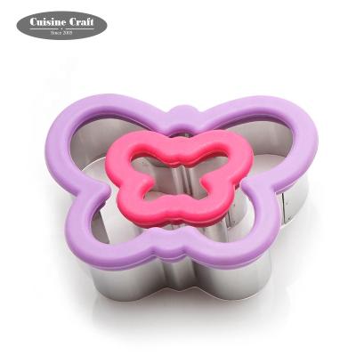 China Viable Multi-propose Butterfly 2pcs Cookie Cutter Food Grade Silicone Set for sale