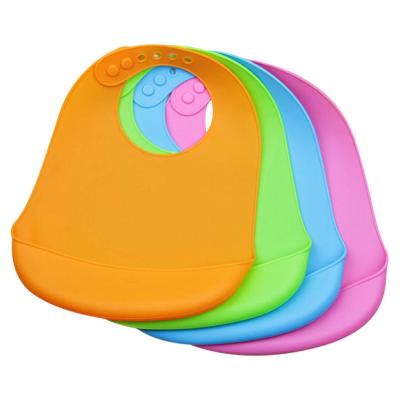 China Food Grade Silicone Antibacterial Baby Basic Plain Bib To Print Customized Picture Bibs for sale