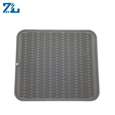 China Waterproof Dish Mat Dish Drying Mat Extra Large Customized Viable Drain For Kitchen Countertop Food Grade Silicone 430g for sale