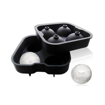 China Customized Viable Ice Ball Tray Rubber Ice Ball Maker BPA Free Logo Sphere Silicone Arctic Chill Big Mold With Silicone Lid for sale