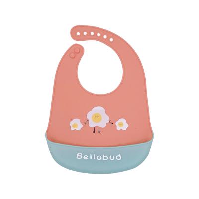 China Antibacterial 100% Pure Silicone Baby Bib Silicone Baby Bib Food Grade Feeding Set for sale