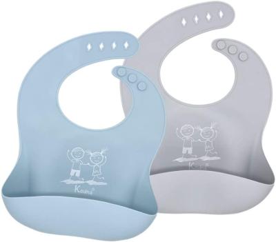 China Hot Selling Snap Closure Antibacterial Eating Meals Lunch Waterproof Silicone Baby Bibs for sale