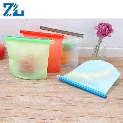 China Biodegradable New Products Refrigerator Food Cool Bag, Reusable Silicone Food Storage Bag for sale