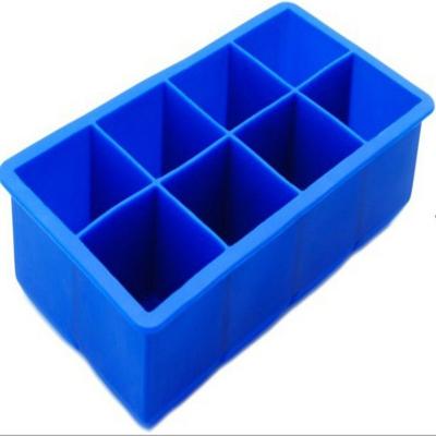 China Creative Viable Food Grade 8 Grid Silicone Ice Cube Tray for sale