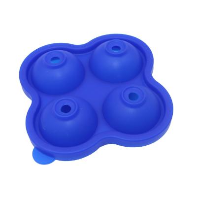 China Sustainable Reusable Sphere Molds Clear Ice Ball Maker Silicone Ice Cube Trays With Lid for sale