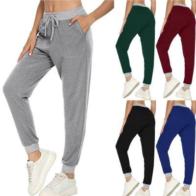 China Breathable Women Slim Sport Fit Casual Jogger Sweat Pants And Trousers With Side Pockets for sale