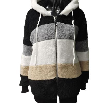 China Autumn And Winter Women Anti-wrinkle Long Sleeve Thick Zipper Hooded Coat Multicolor Plush Faux Fur Coat for sale