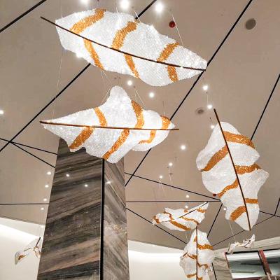 China Modern Guzhen Customize Big Leaves Crystal Chandelier 2022 For Restaurant Decoration for sale