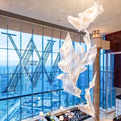 China Wholesale Modern Customize Hotel Gallery Dining Room Chandelier Living Creative Hanging Crystal Leaves for sale