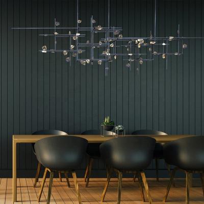 China Wholesale Modern Customize Hotel Lobby Art Gallery Grill Creative Fence Modern Dining Room Hanging Lighting Chandelier for sale