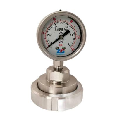 China ZG Diaphragm Seal Pressure Gauge For Food And Beverage Industry Gauge Liquid Filled Pressure Gauge 63mm for sale