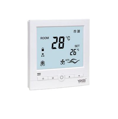 China Hotel FCU 2 modern room modbus cold pipe Rs485 thermostat with large digital LCD for sale