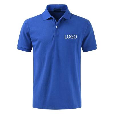 China high quality custom made men's business polo shirt Anti-wrinkle solid color embroidered cotton polyester men's plain golf polo shirt for sale