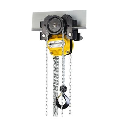 China HTG 1000KG chain hoist Convenient Mini Lifting Chain hoist Pulley Low Headroom Hoist Crane With Trolley for sale