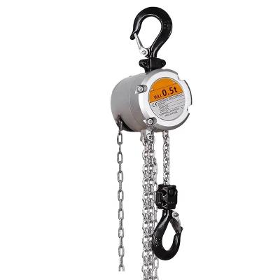 China 250kg hand chain round hoist small lifting chain pulley block for sale