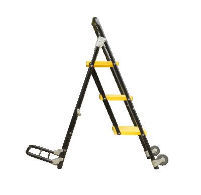 China Folding Ladders Aluminum Structure And Platform Folding Anti-Slip Step Ladder With Wheels for sale