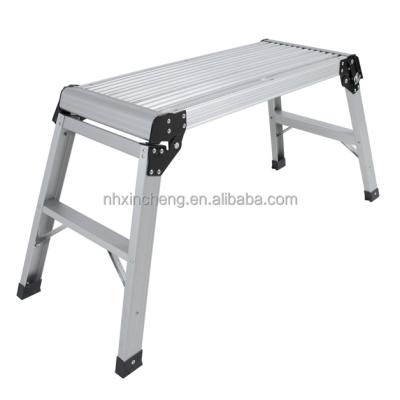 China Aluminum Platform Aluminum Drywall Step Up Folding Work Bench Stool Ladder for sale