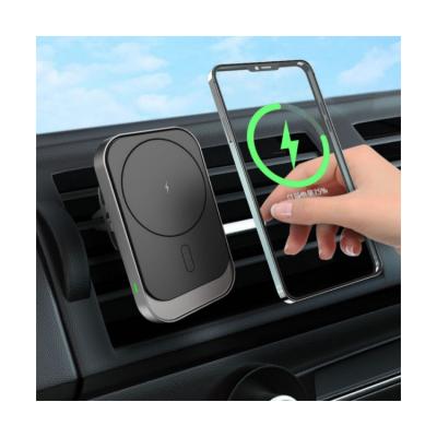 China Moblie Phone 15W Fast Charging Car Charger Phone Holdercar Auto Clamping Air Vent Charging Magnetic Wireless Charger for sale