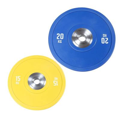 China Best Durable Gym Equipment Custom Bumper Plates Barbell Weight Plates Gym Weight Training Rubber Weightlifing Plates for sale