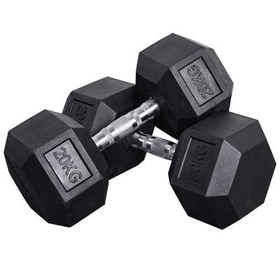 China Universal Cheap Rubber Hex Dumbbell Home Gym Equipment Weighs Adjustable Dumbbell Muscle Exercise For Power Training Dumbells for sale