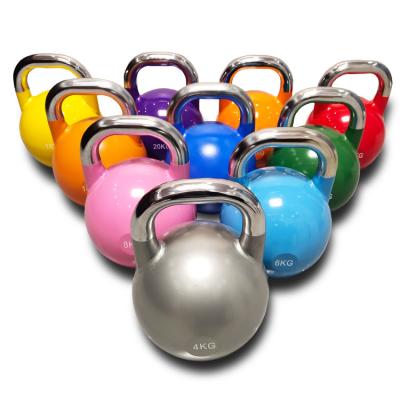 China Wholesale High Quality Durable Custom Color Vinyl Kettlebell Iron Powder Coat 4kg 6kg 9kg 18kg Coated Competition Kettlebells for sale