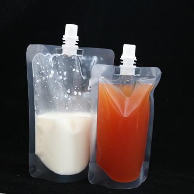 China Spout Pouches Moisture Proof Transparent Drink Bags Squeeze Pouches Wine Flask Plastic Juice Sauce Shampoo Pouch for sale