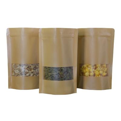 China 2021 Customs Recyclable Packaging Paper Bag Self Standing Waterproof Window So Called Type for sale